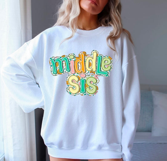 Middle Sis Floral DTF Transfer
