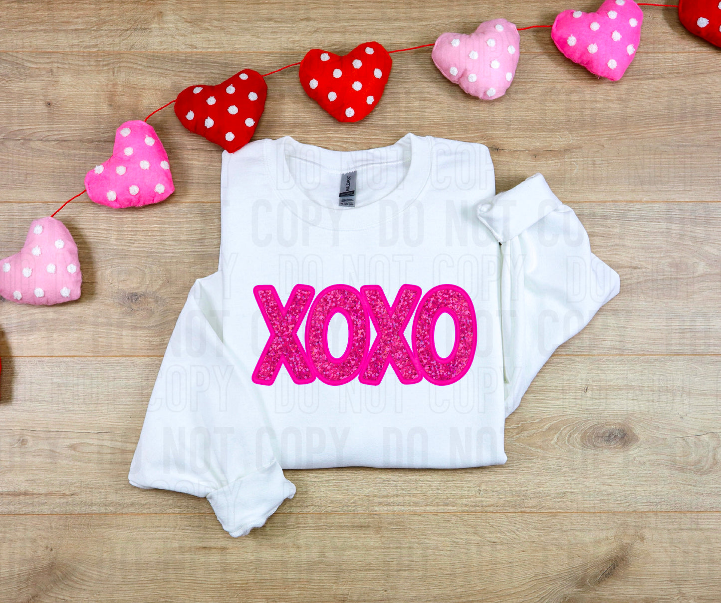 Xoxo Pink Sequined DTF Transfer