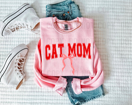 Cat Mom Red Font Coquette DTF Transfer