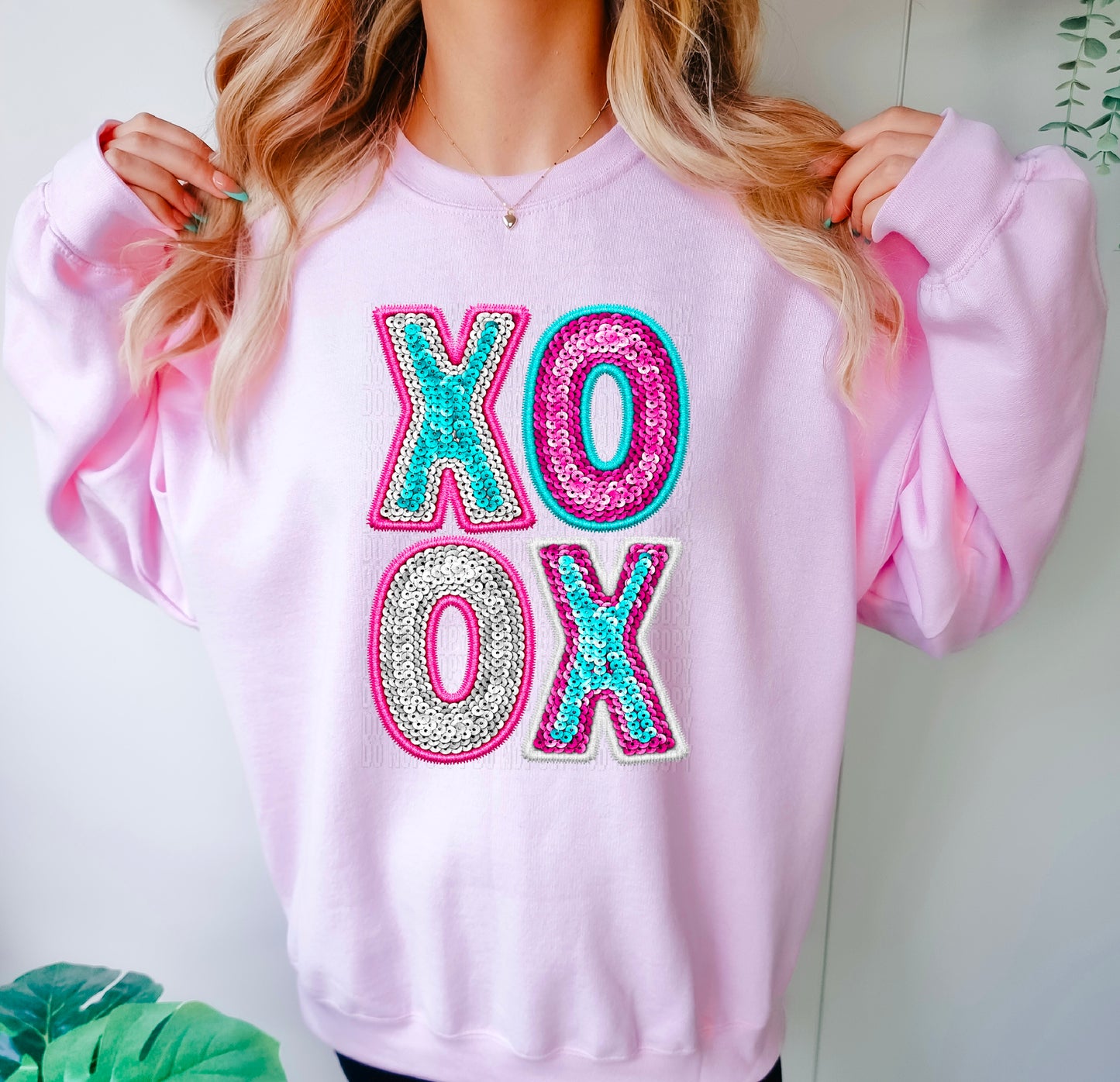 XOXO Sequined Faux DTF Transfer