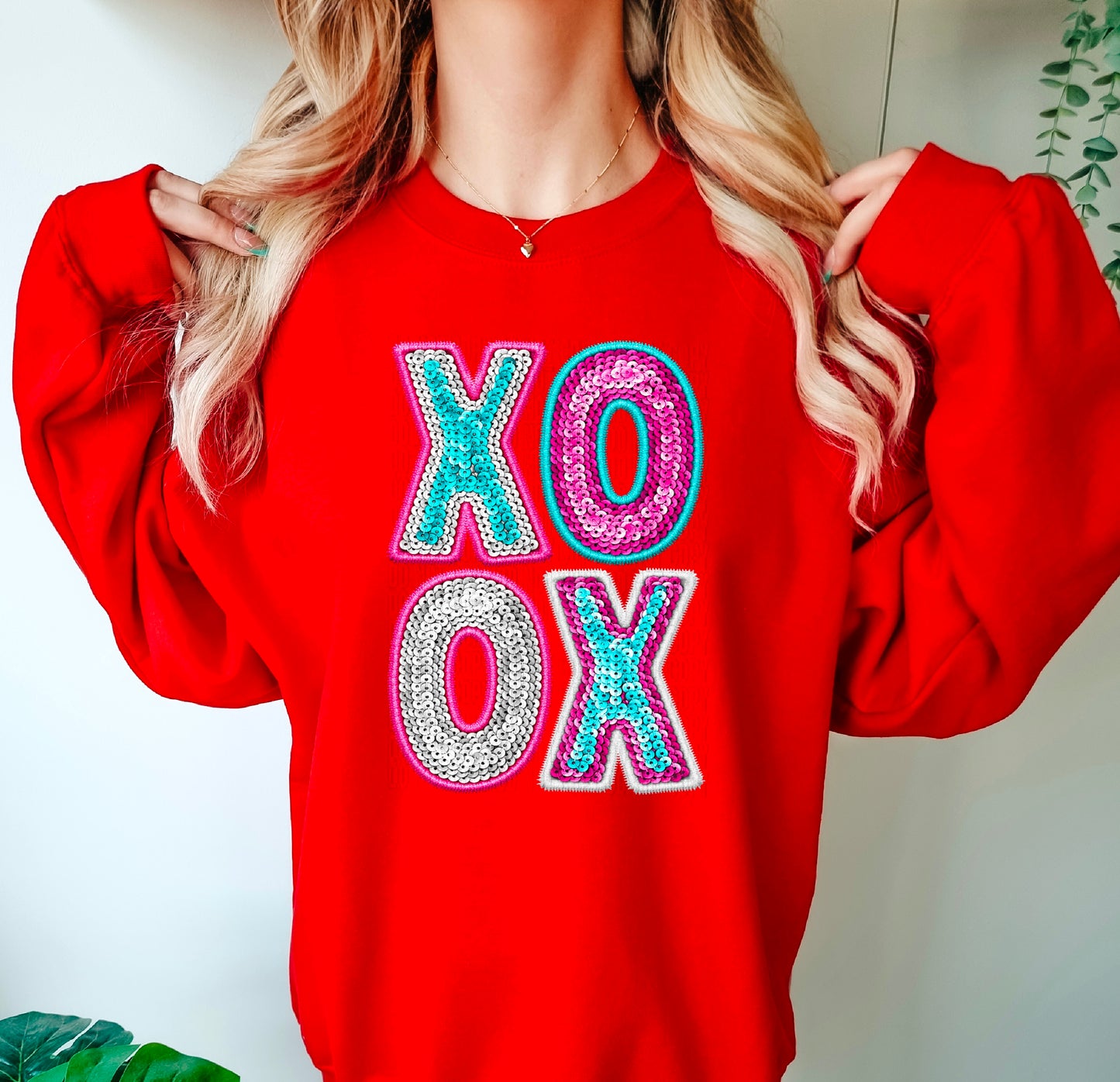 XOXO Sequined Faux DTF Transfer