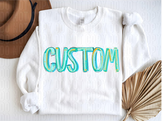 Blue Lagoon Custom/Name Personalized DTF Transfer