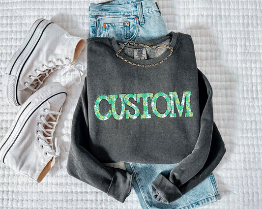 Green Clovers Custom/Name Personalized DTF Transfer