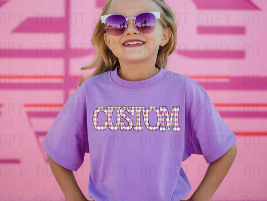 Easter Plaid Pastel Custom/Name Personalized DTF Transfer