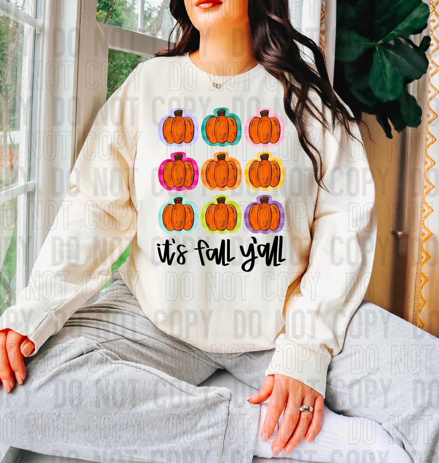 It's Fall Y'all Pumpkin Icons DTF Transfer