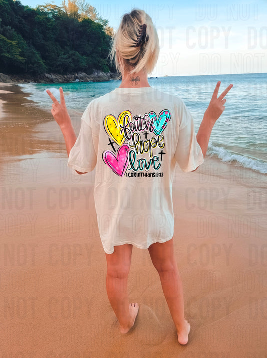 Faith Hope Love Doodle DTF Transfer