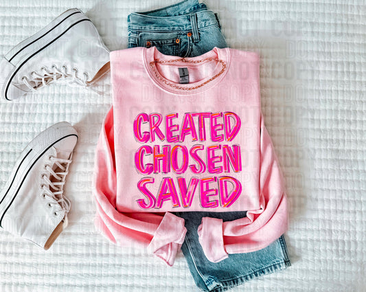 Created Chosen Saved Pretty In Pink DTF Transfer