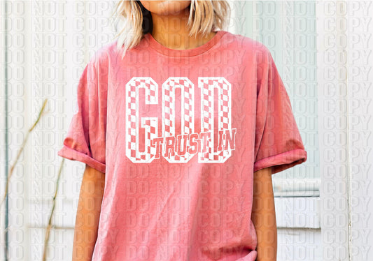 Trust In God White Font DTF Transfer