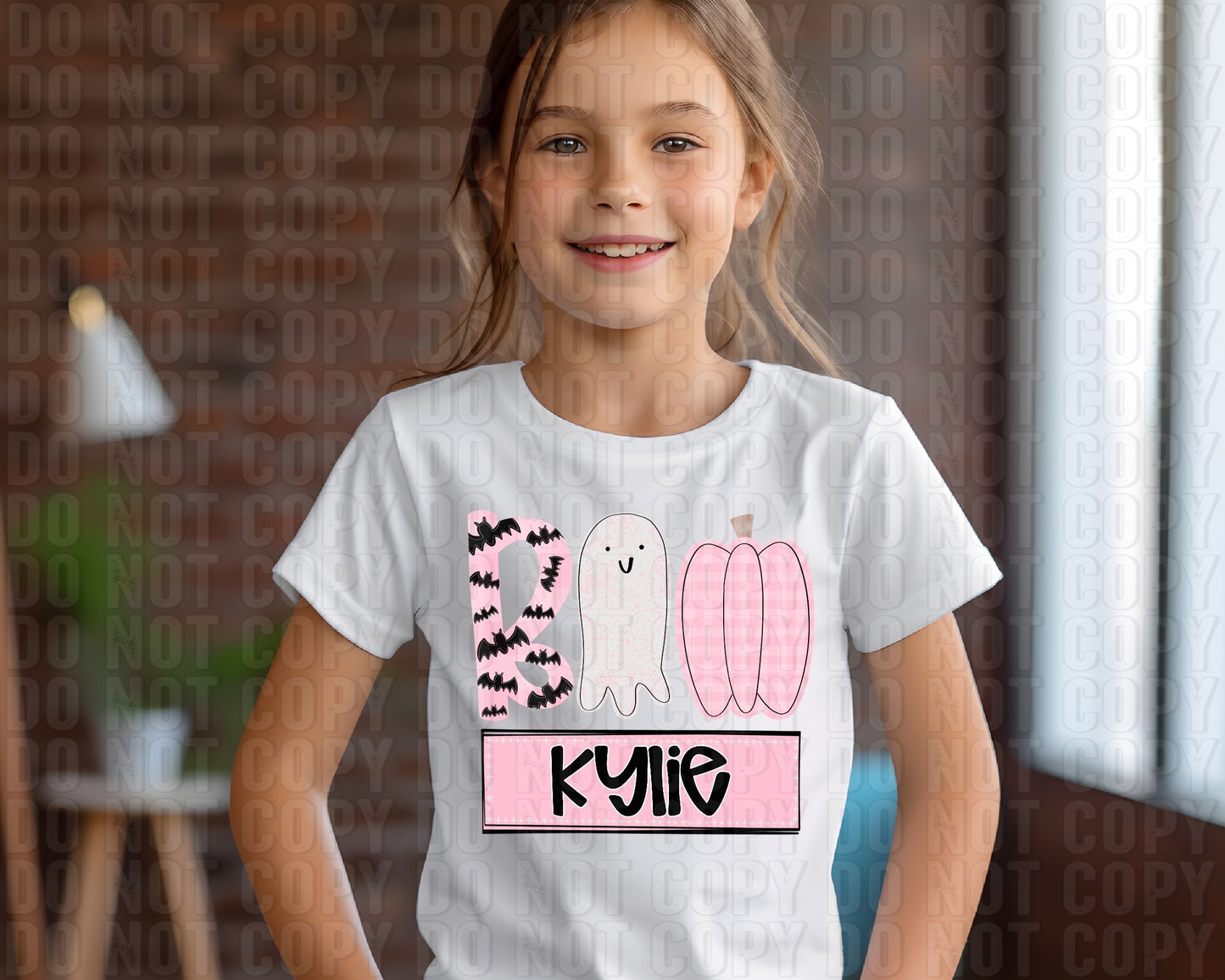 Boo (Girl) With Name Plate Personalized DTF Transfer