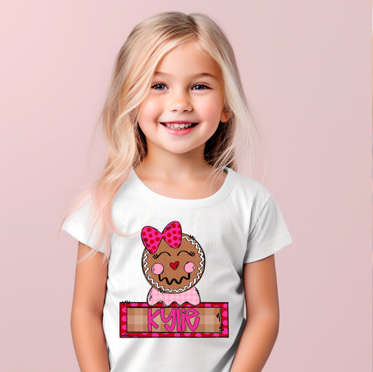 Gingerbread (Girl) With Name Plate Personalized DTF Transfer