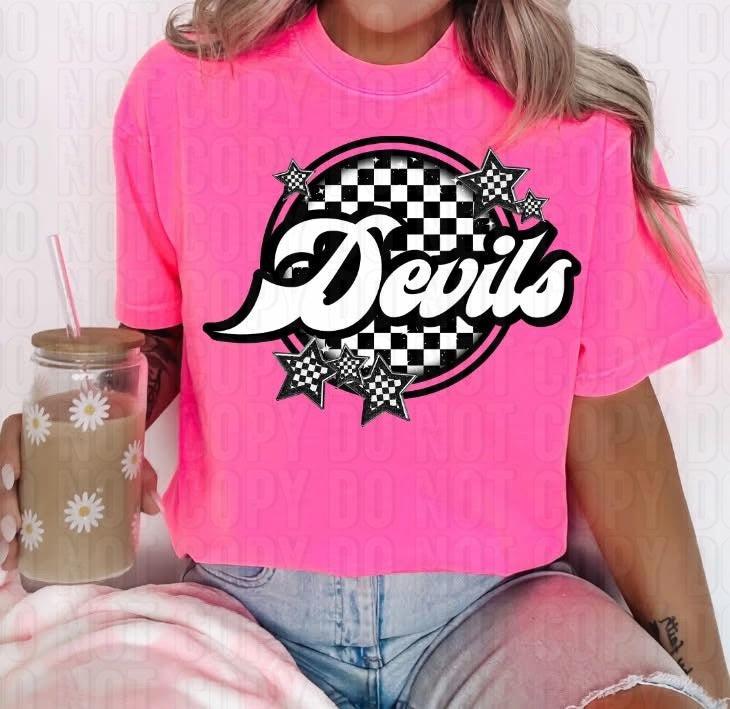 Checkered Mascots DTF Transfer