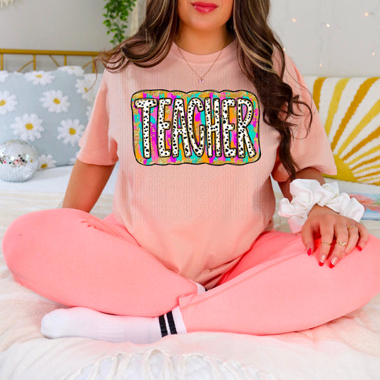 Teacher Gold Foil DTF Transfer