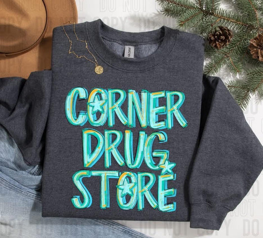 Corner Drug Store Blue Lagoon DTF Transfer