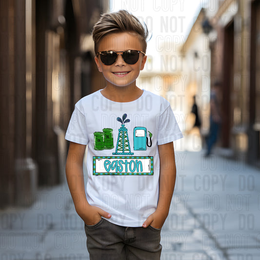 Oilfield (Boy) With Name Plate Personalized DTF Transfer