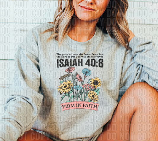 Isaiah 40:8 Firm In Faith DTF Transfer