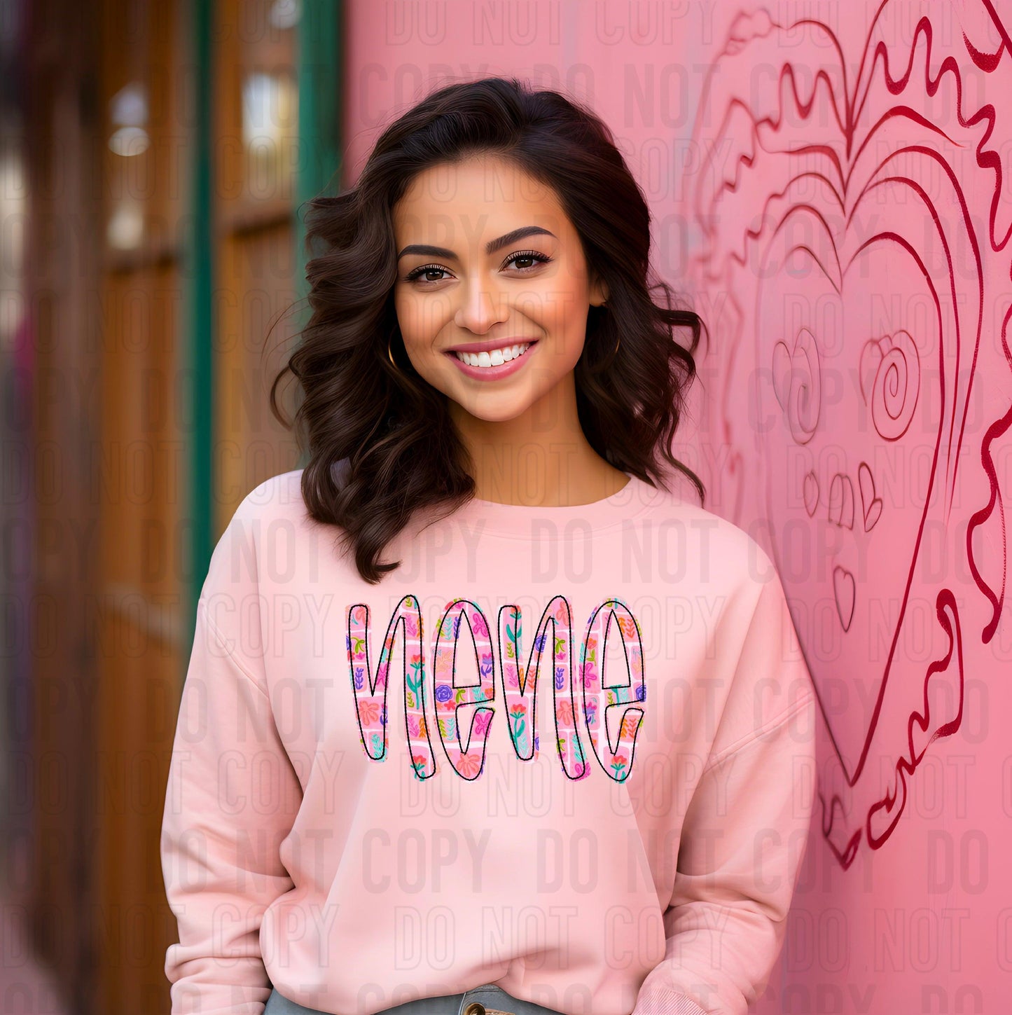 Nene Floral Quilted Name DTF Transfer