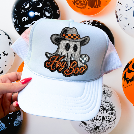 Hey Boo Ghost Hat Patch DTF Transfer