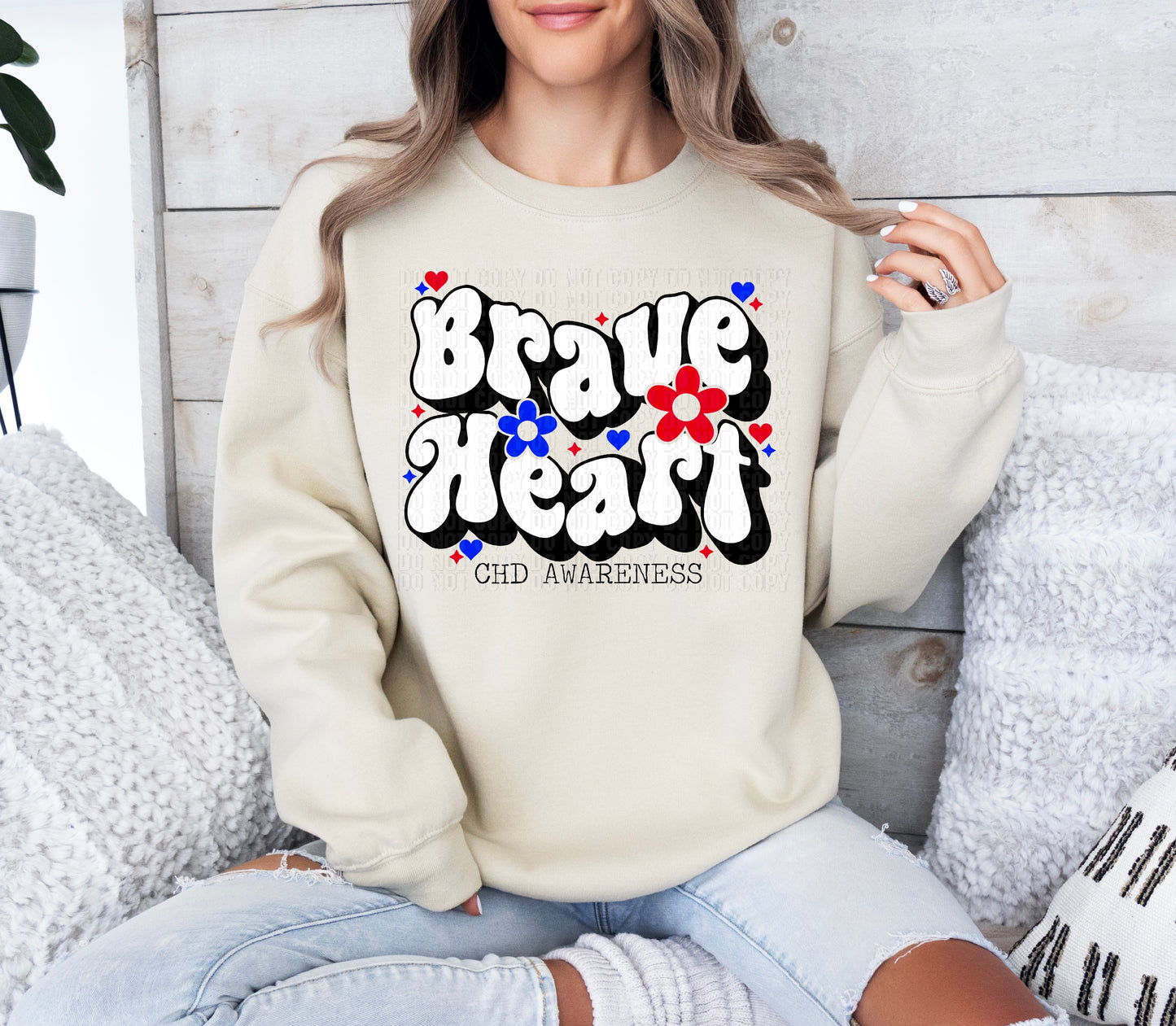 Brave Heart CHD Awareness DTF Transfer