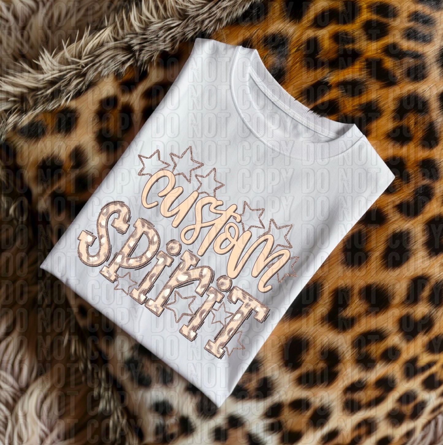 Neutral Leopard Custom Spirit Mascot/Name DTF Transfer