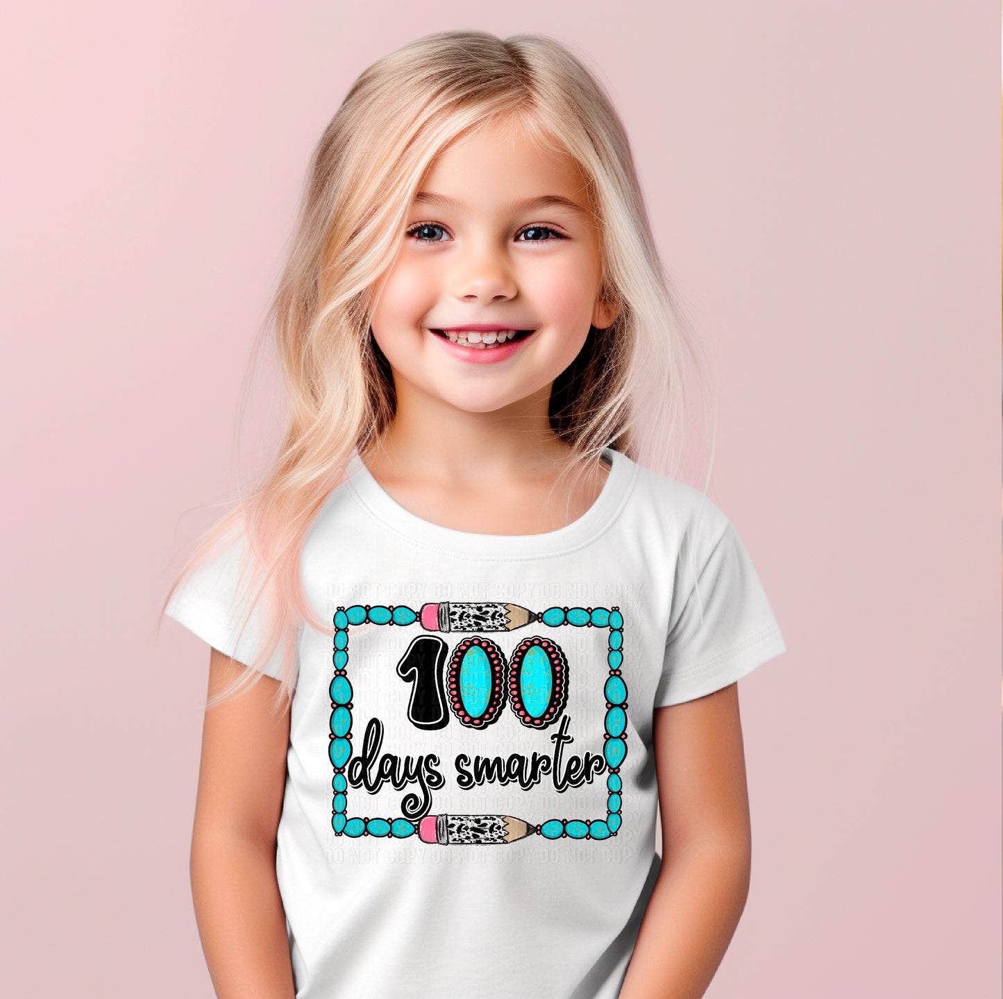 100 Days Smarter Turquoise DTF Transfer