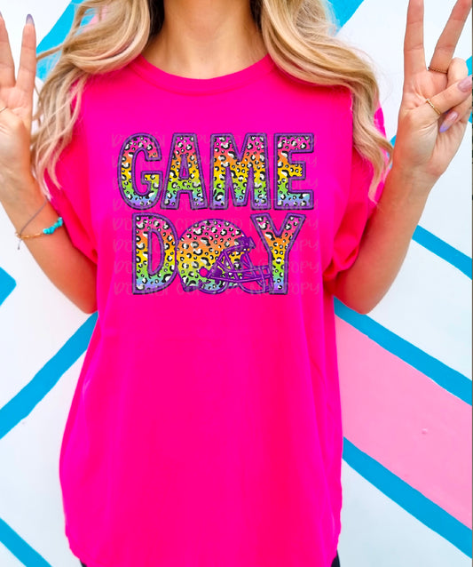 Game Day Faux Bright Leopard DTF Transfer