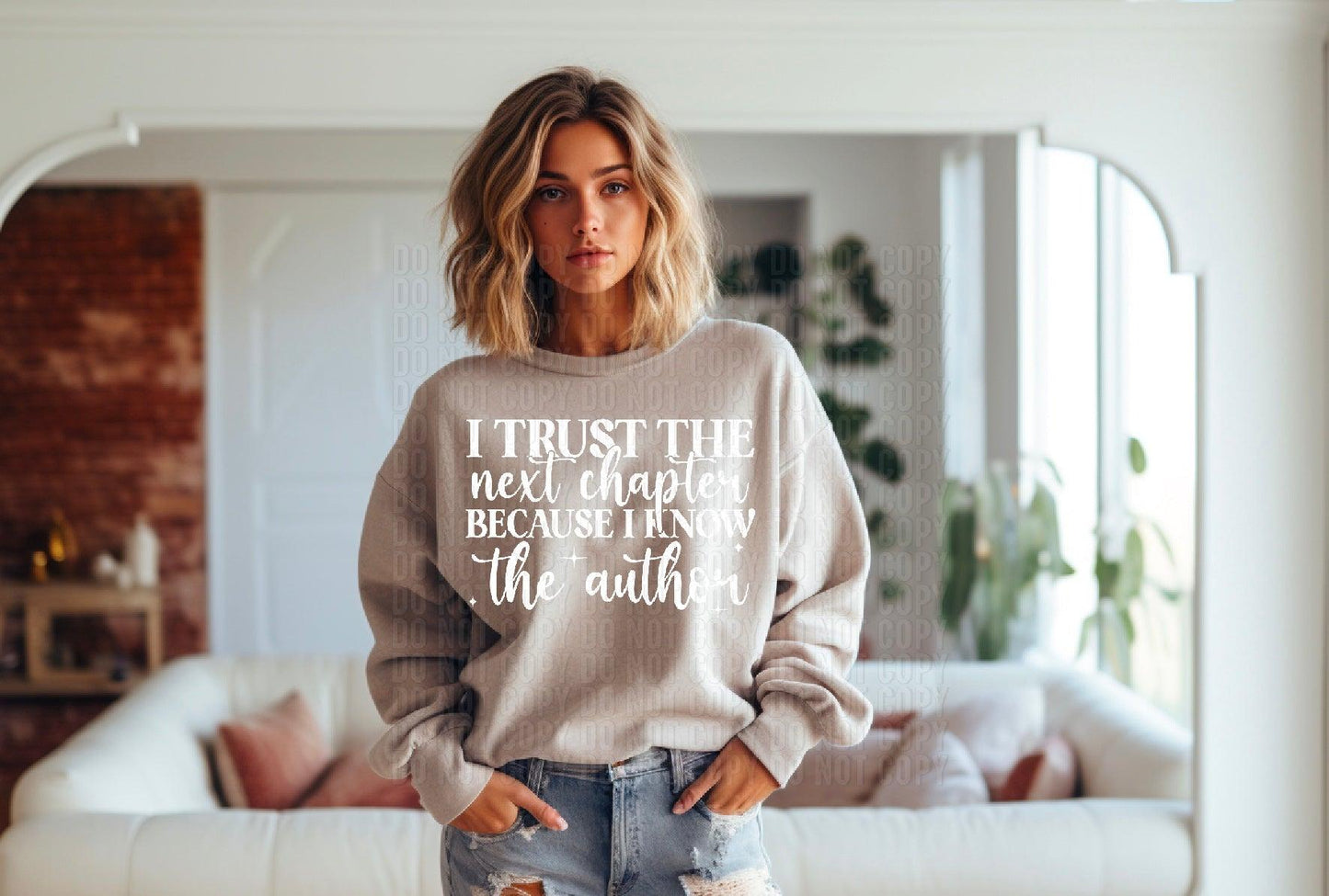 I Know The Author White Font DTF Transfer