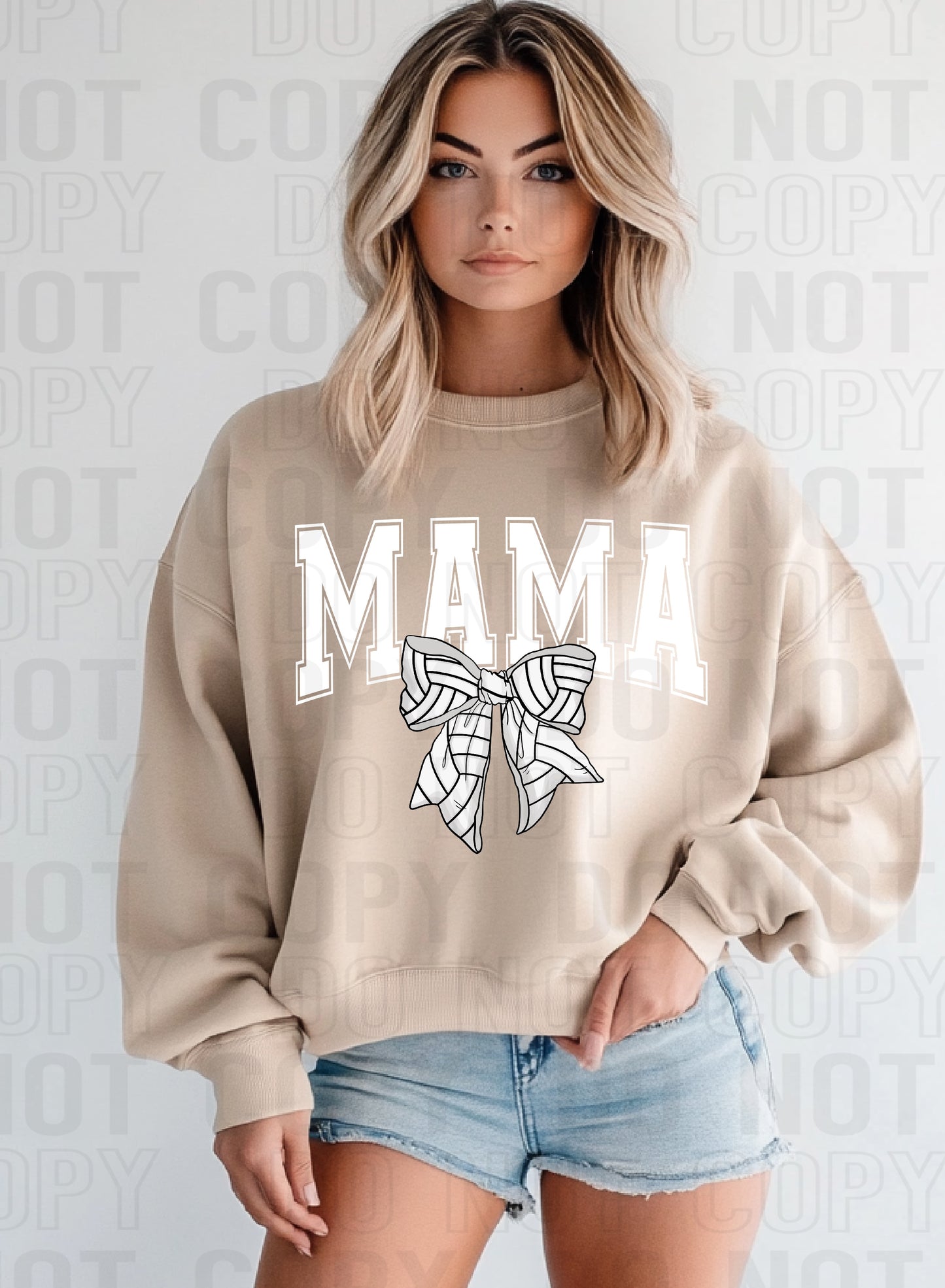 Mama Volleyball White DTF Transfer