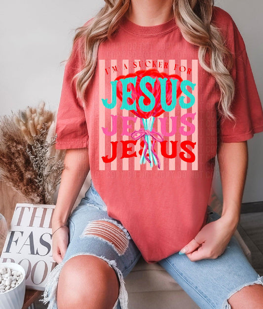 I'm A Sucker For Jesus Stripes DTF Transfer