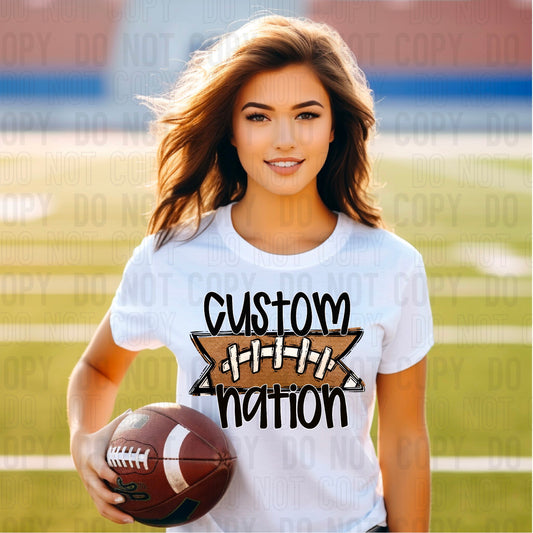 Football Banner Nation Custom/Personalized DTF Transfer