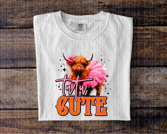 Tutu Cute Highland Cow DTF Transfer