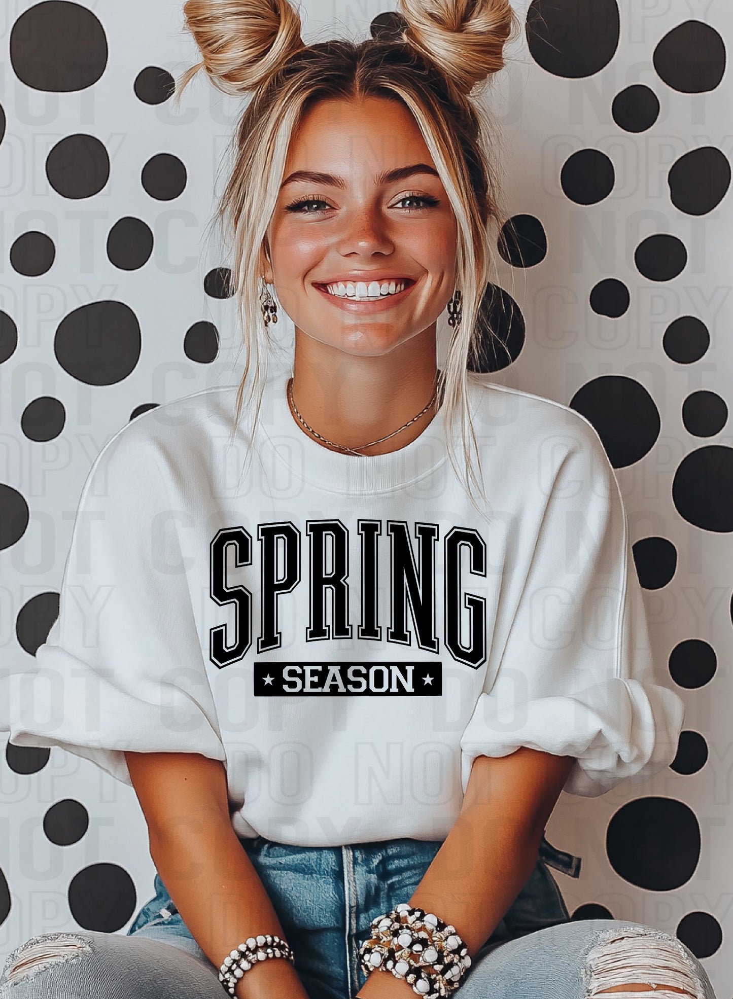 Spring Season Black Font DTF Transfer