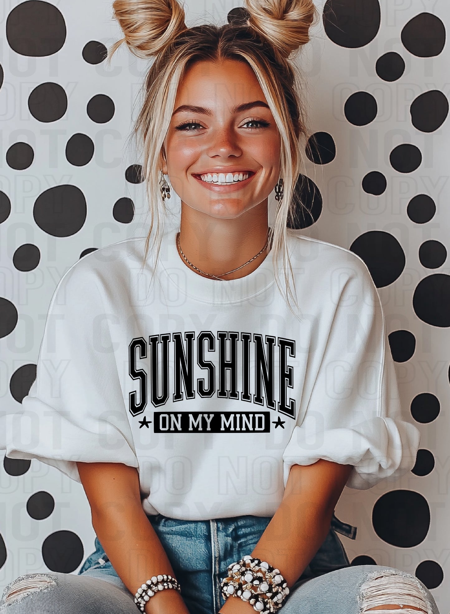 Sunshine On My Mind Black DTF Transfer