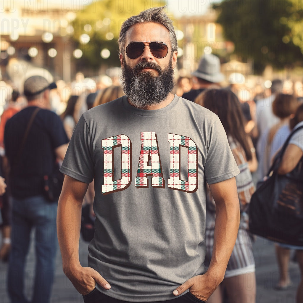 Dad Plaid Christmas Name DTF Transfer