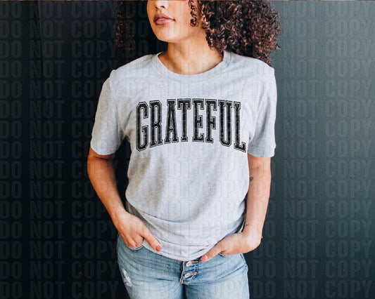 Grateful Black Grunge DTF Transfer