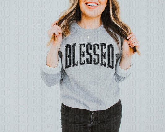 Blessed Black Grunge DTF Transfer