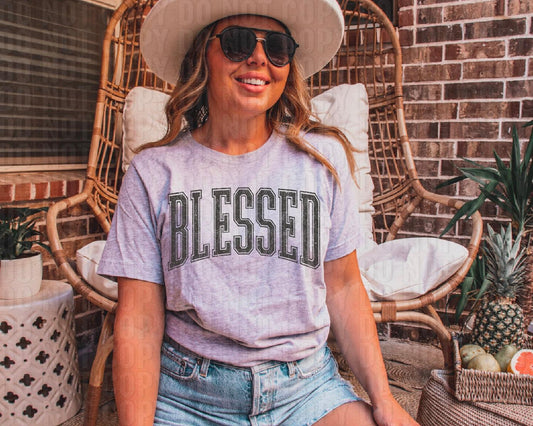 Blessed Grey DTF Transfer