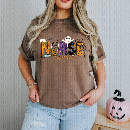 Nurse Halloween Doodle Name DTF Transfer