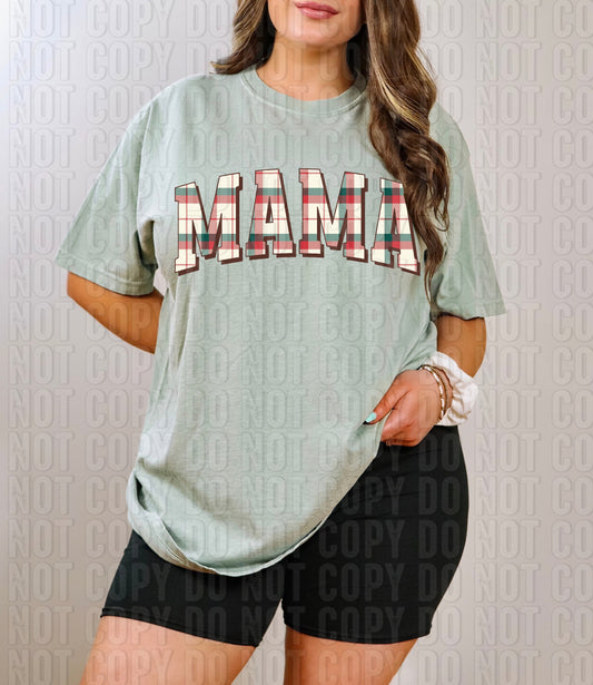 Mama Plaid Christmas Name DTF Transfer