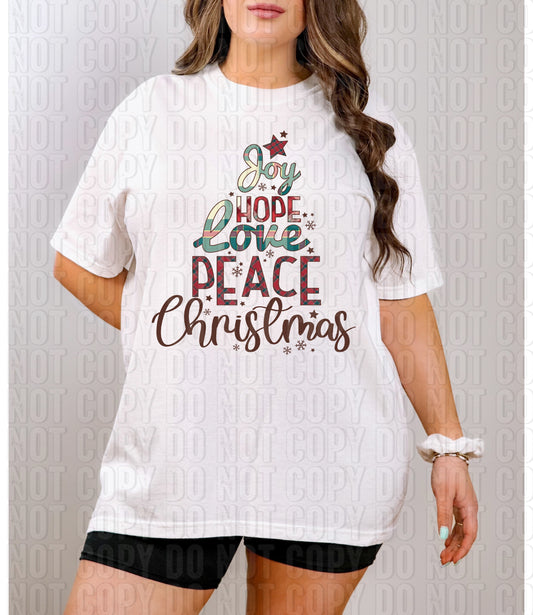 Joy Hope Love Peace Christmas DTF Transfer