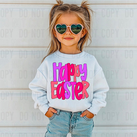 Happy Easter Pink DTF Transfer