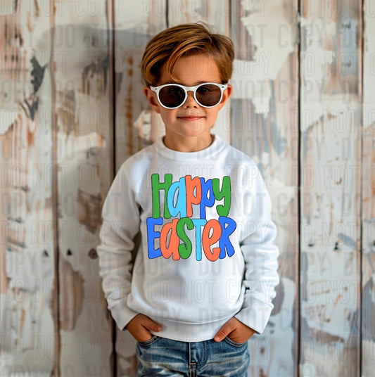 Happy Easter Green DTF Transfer