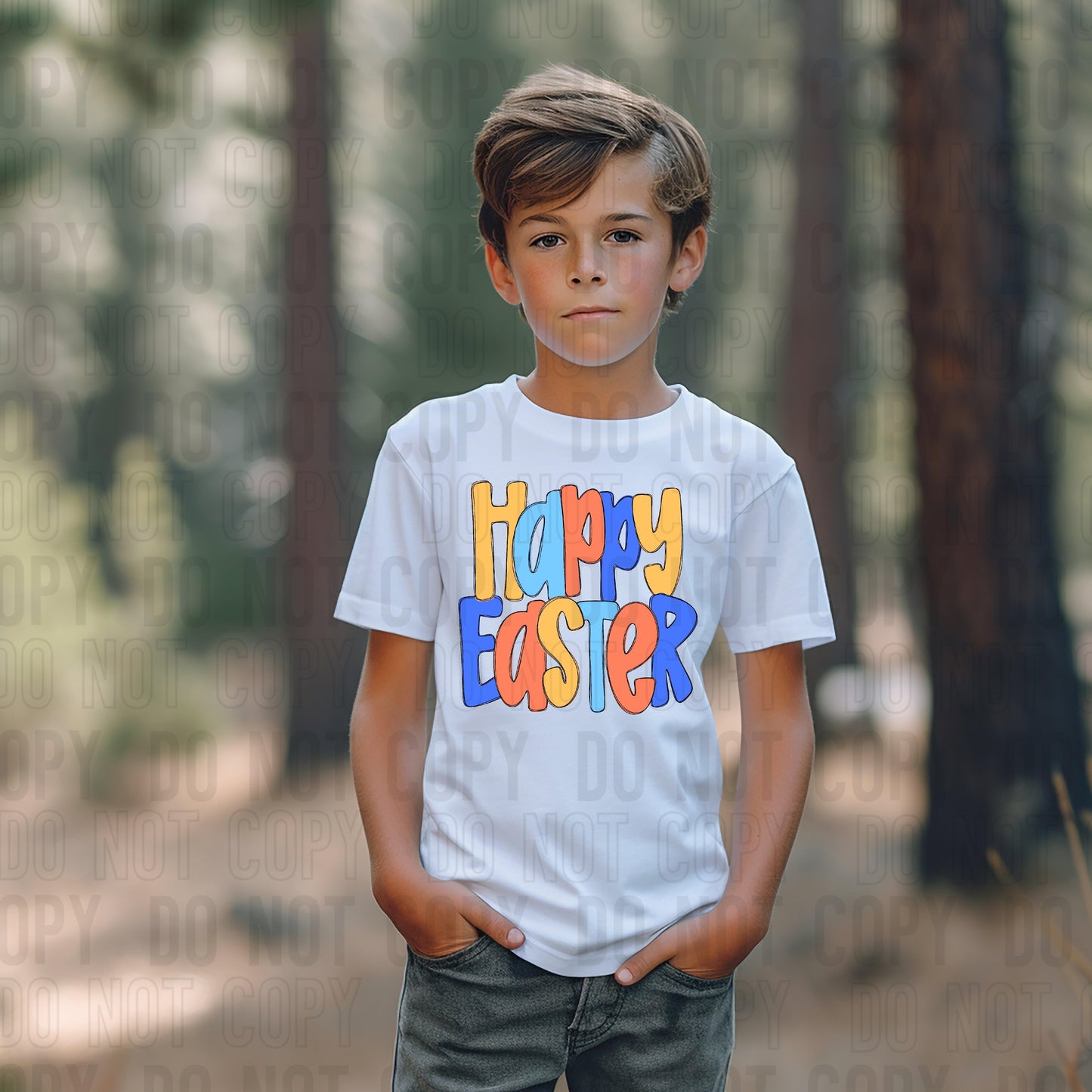 Happy Easter Yellow DTF Transfer