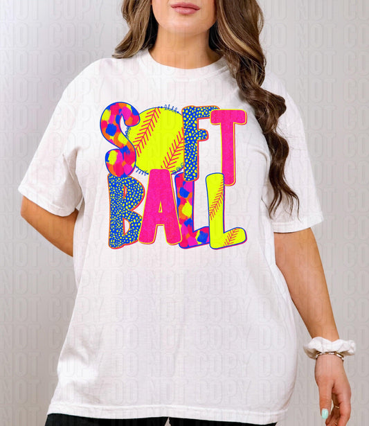 Softball Bright DTF Transfer