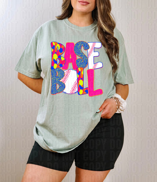 Baseball Bright DTF Transfer
