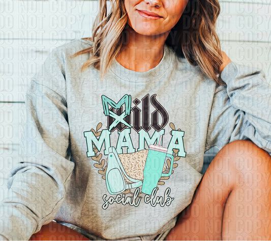 Mild Mama Social Club Blue DTF Transfer