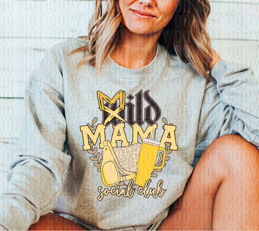 Mild Mama Social Club Yellow DTF Transfer