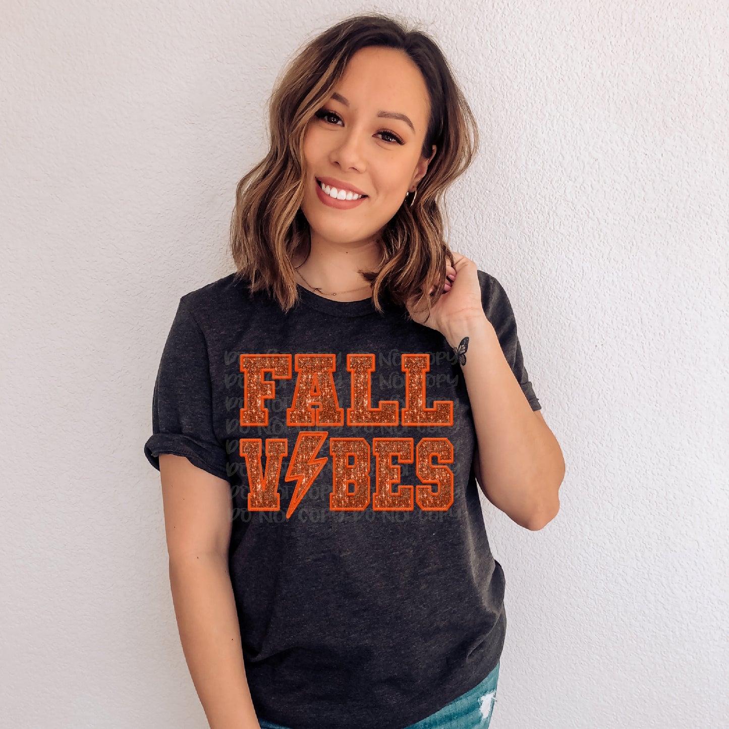 Fall Vibes Faux Sequined Bolt DTF Transfer