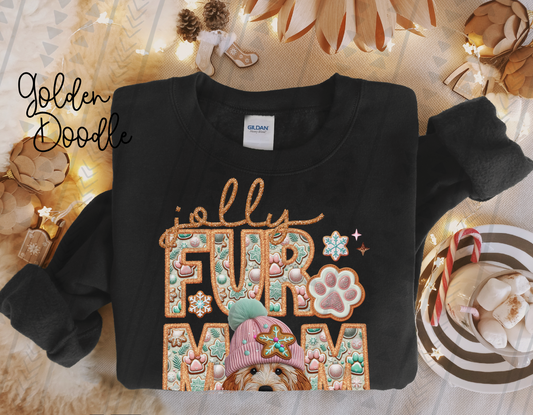 Jolly Fur Mom - Golden Doodle DTF Transfer