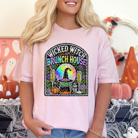 Wicked Witch Brunch House Faux Embroidery DTF Transfer