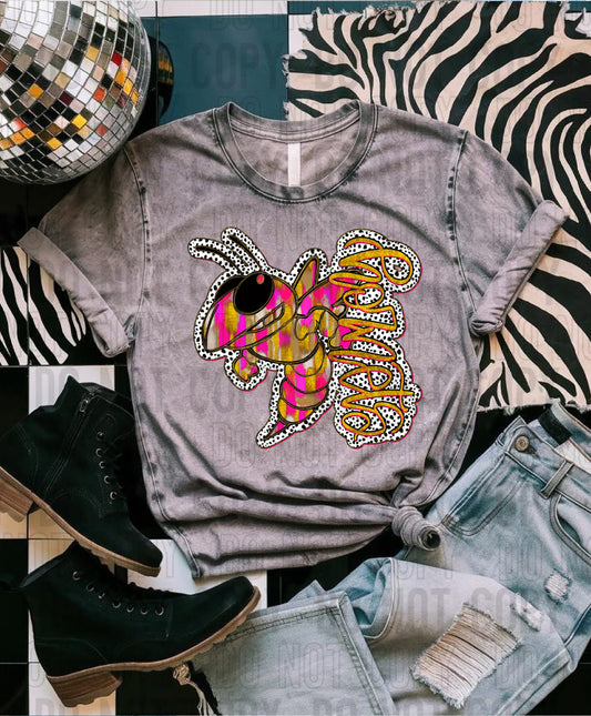 Hornets Pink Gold Mascot DTF Transfer